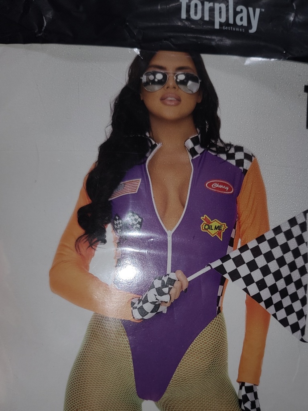 Adult Winners Circle Racer Woman Costumesize Large New still sealed